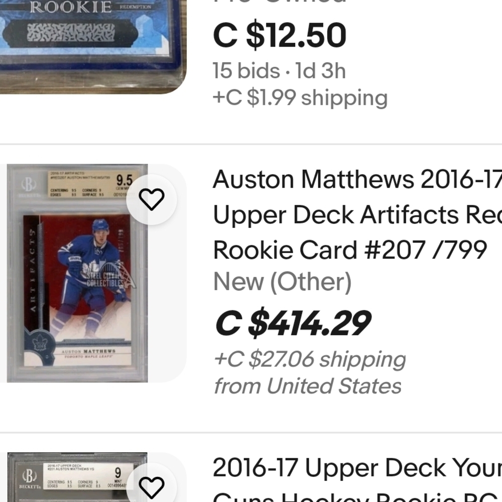 Austin Matthews Artifact Rookie Card - Picture 4 of 4